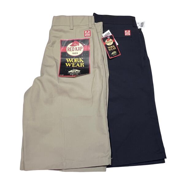 Vans x Red Kap Lot of 2 Shorts Mens Size 34 Khaki and Black Workwear New - Picture 2 of 10